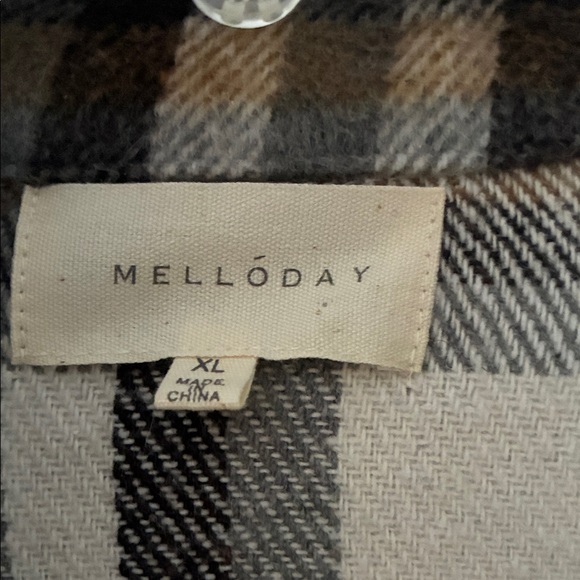 Melloday Plaid Utility Jacket - Black, White, Brown - Picture 2 of 5